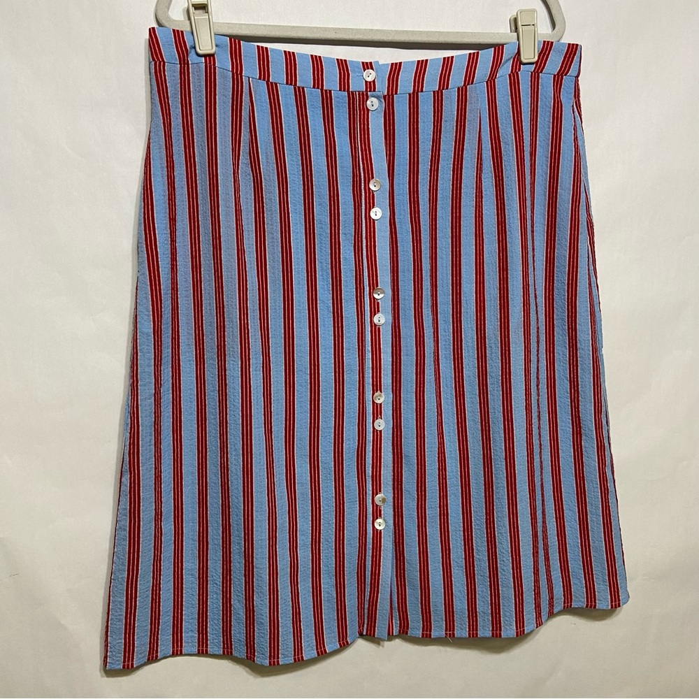 Roolee Plus Addison Button Midi Modest Striped Sk… - image 5